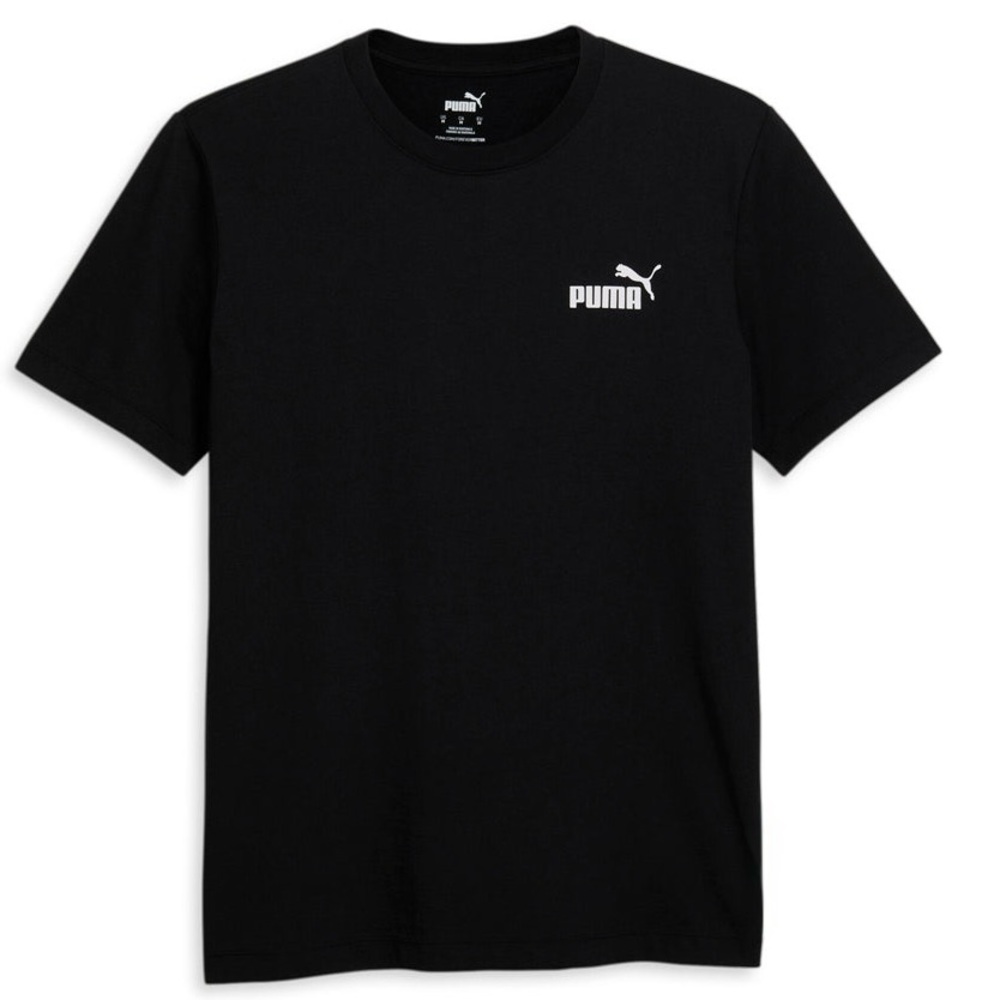 Puma Men’s Black Pocket Tee White Logo Crew Neck T-Shirt Size Large 100% Cotton - Picture 2 of 8